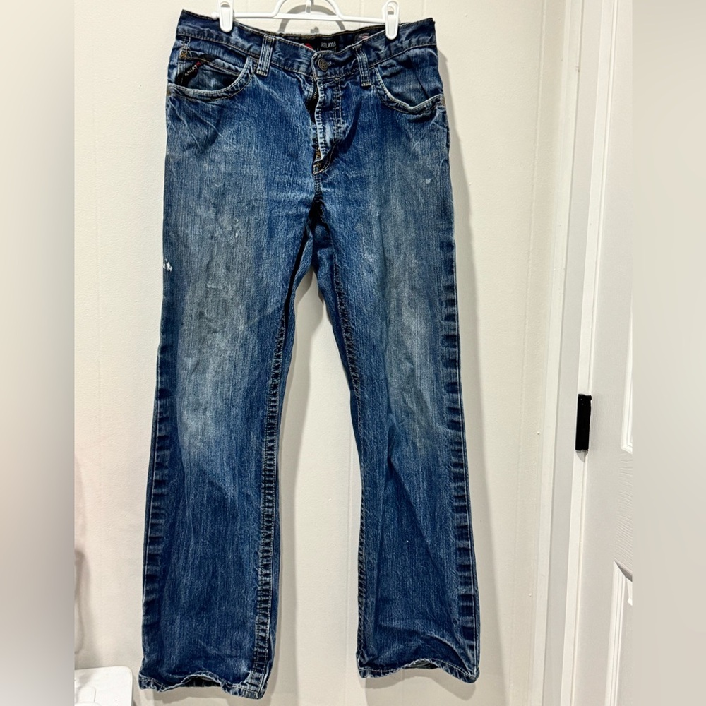 COPY - Ariat Work FR Jeans Mens 32x34 M4 Low Rise Boot Cut Blue Denim